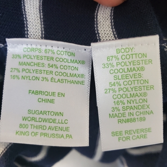 Lilly Pulitzer "Elba" Navy Striped Coolmax Sweater - Picture 8 of 8